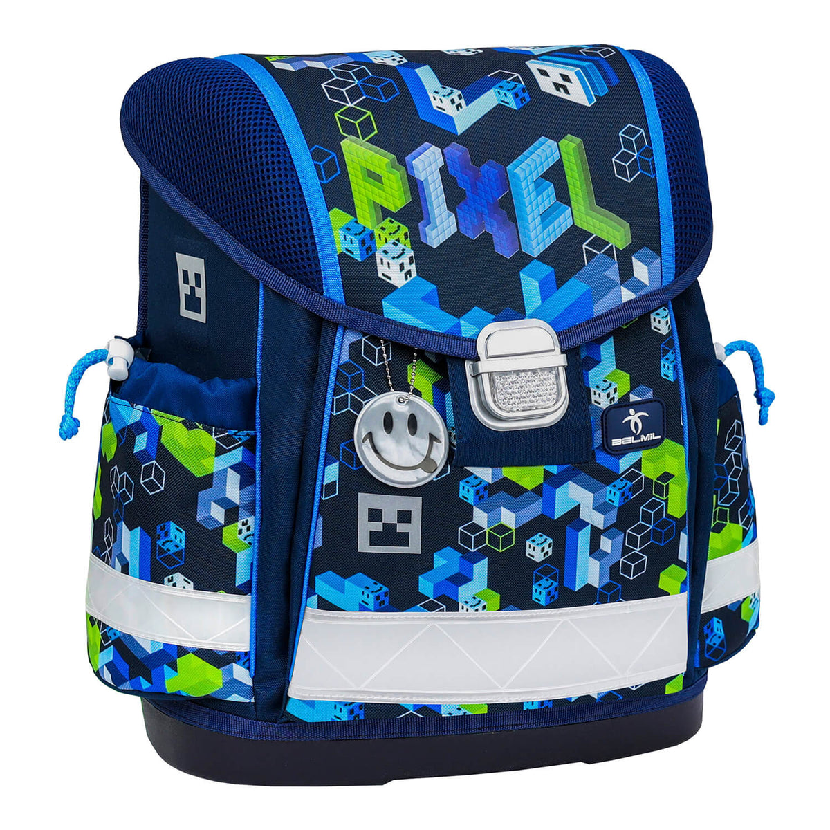 Ergonomic School Bag - Belmil Classy Pixel Cube Game