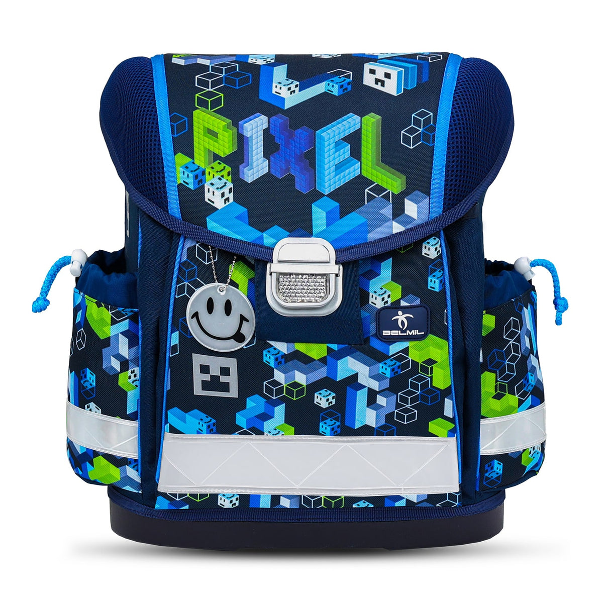 Ergonomic School Bag - Belmil Classy Pixel Cube Game