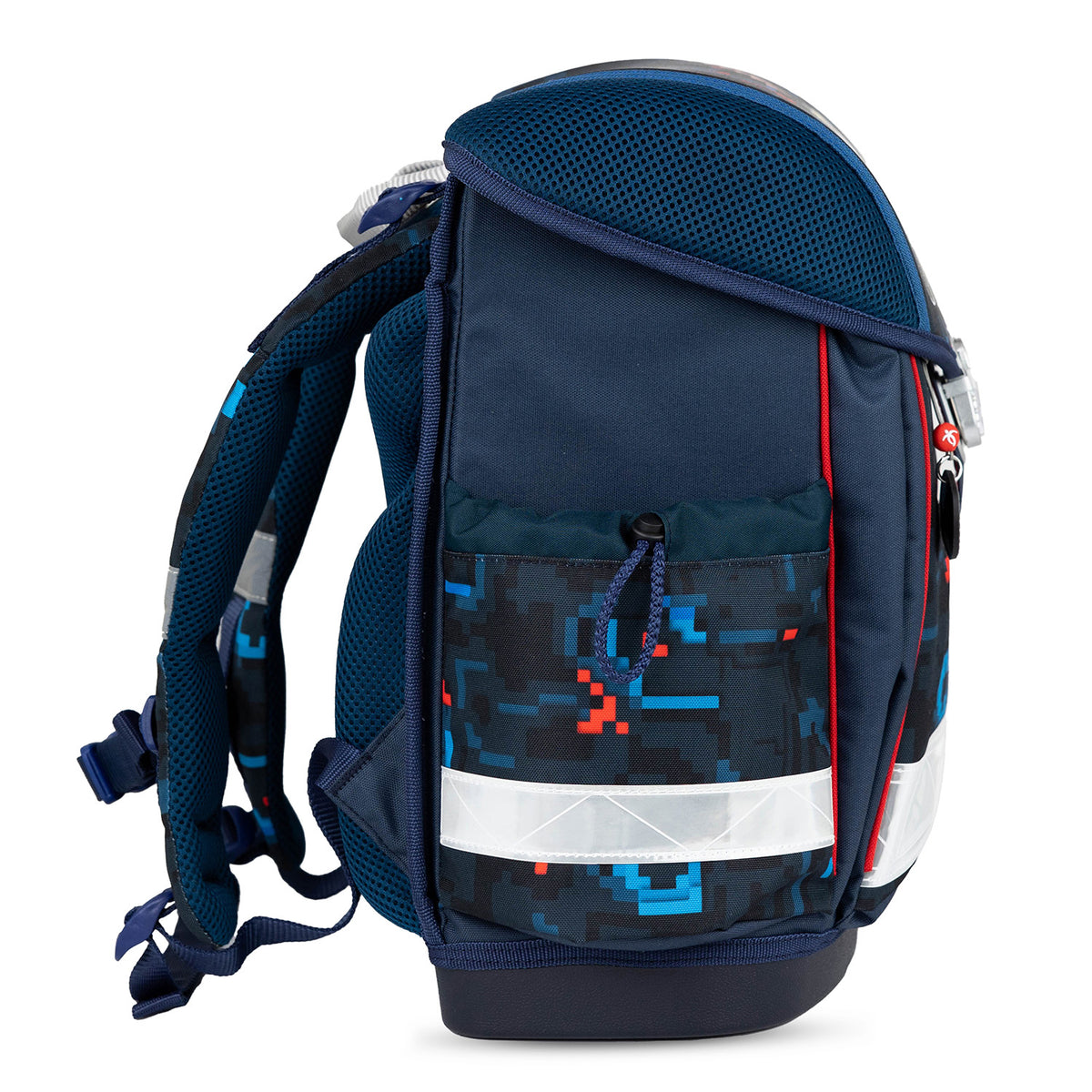 Complete 4-piece Ergonomic School Bag Set for Boys– Belmil Classy PixelTrak (4 pcs) including school bag, gym bag, and pencil cases.