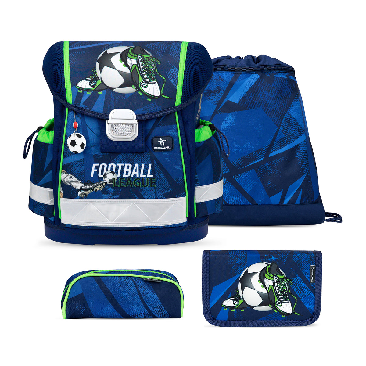 Ergonomic School Bag Set for Boys– Belmil Classy Final Goal (4 pcs)
