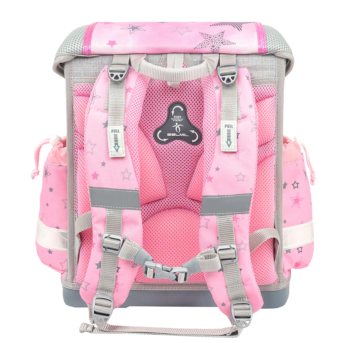 Reflective safety elements on the Belmil Classy Ergonomic School Bag Set for Girls “Ballet Light Pink” Design + Unicorn Raincoat – 5-Piece Back-to-School Bundle for added visibility.