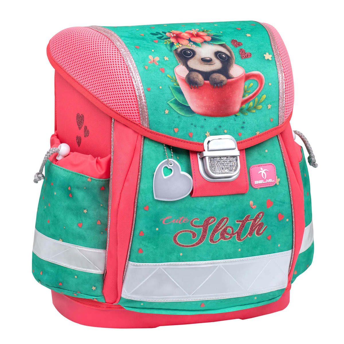Unicorn Raincoat from the Belmil Ergonomic School Bag Set for Girls “Cute Sloth” Design + Unicorn Raincoat – 4-Piece Back-to-School Bundle, featuring expandable back to fit over the school bag.