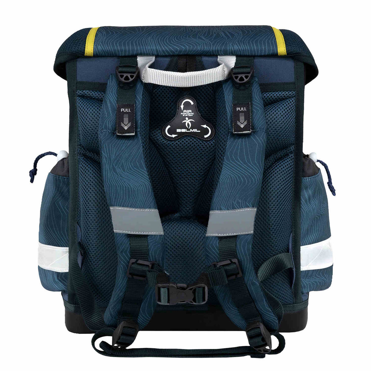 The Ergonomic School Bag Set for Boys – Belmil Classy King Dino (5 pcs) displaying its inner organization with spacious compartments.