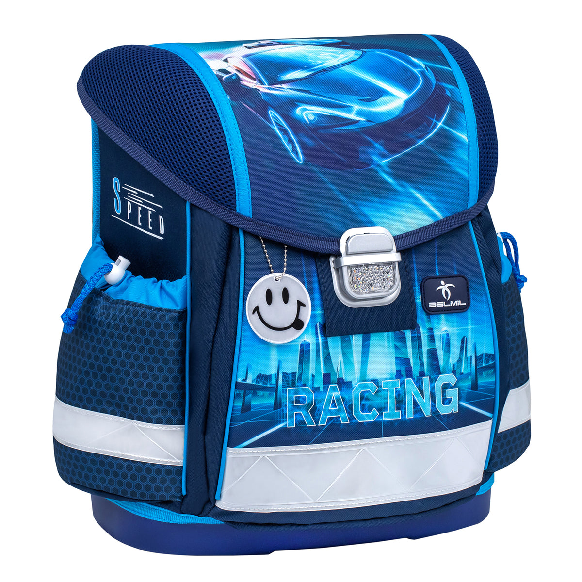 Dinosaur-themed raincoat included in the Belmil Classy Ergonomic School Bag Set for Boys “Racing Blue Neon” Design + Dinosaur Raincoat – 5-Piece Back-to-School Bundle.