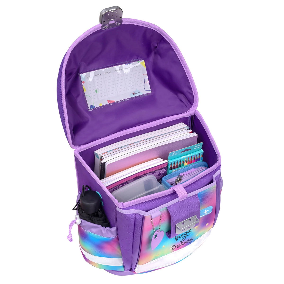 Classy Rainbow Color Schulranzen Set 4 tlg.