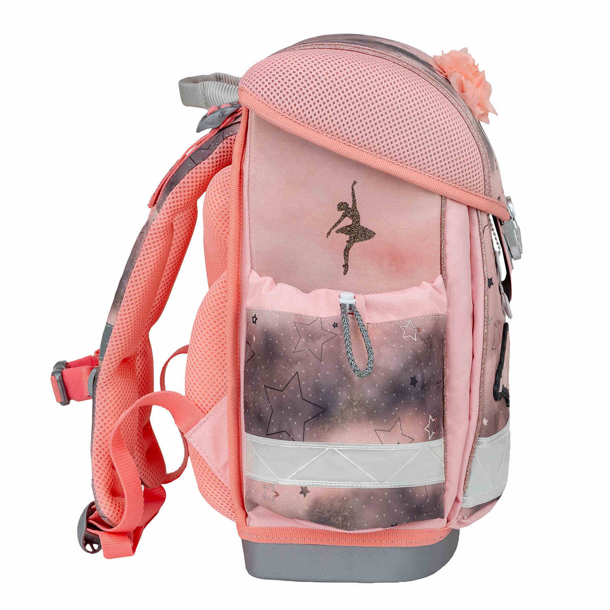 The Ergonomic School Bag Set for Girls – Belmil Classy Rose Ballet (5 pcs) including a rain cover for all-weather protection.