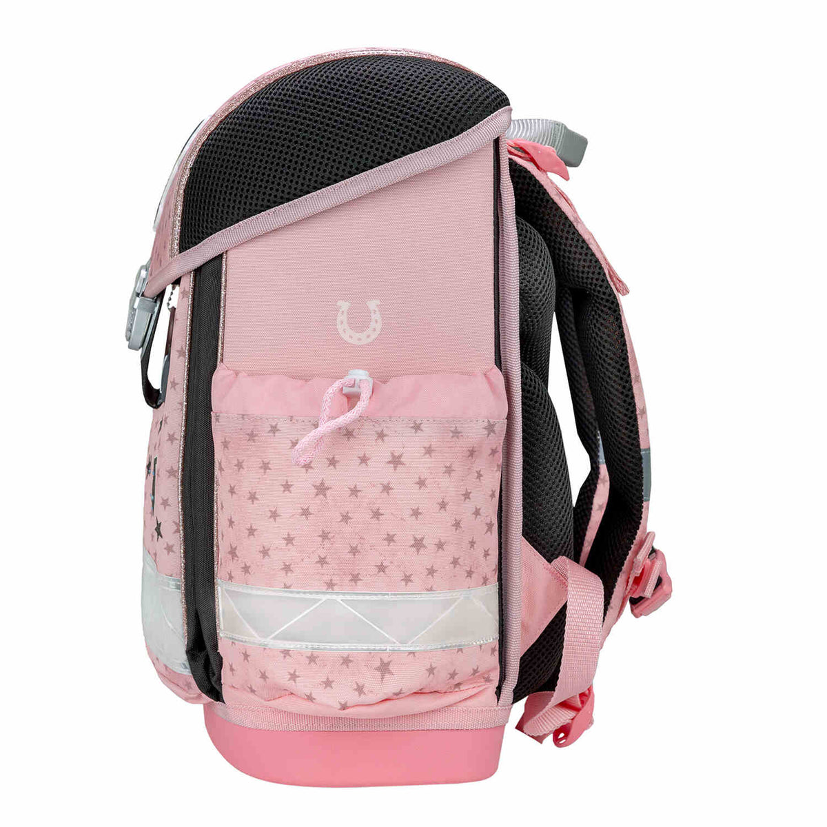 Back view of the Ergonomic School Bag Set for Girls – Belmil Classy Star Horses (4 pcs), highlighting adjustable and removable straps for a perfect fit.