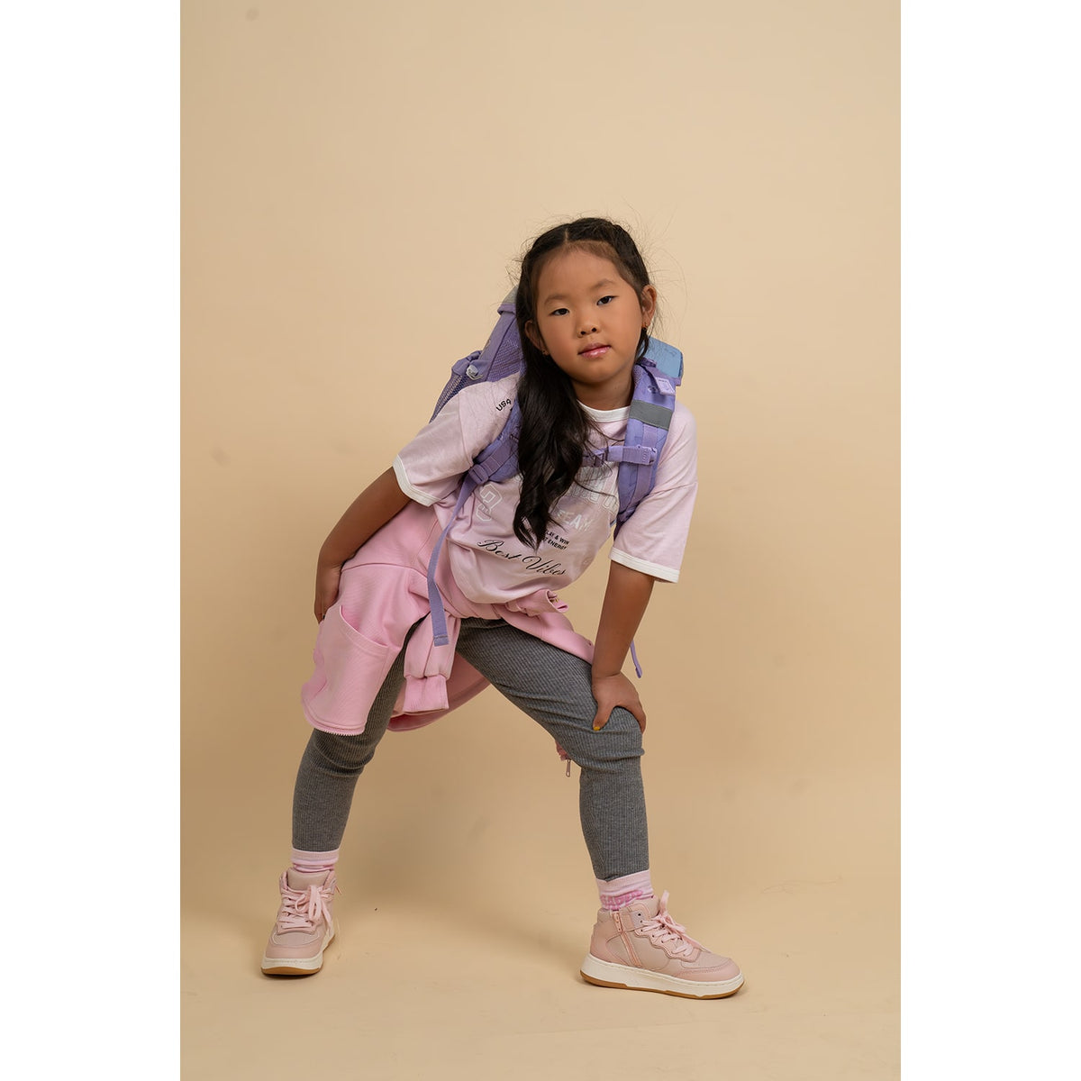 Belmil Mini-Fit Ergonomic School Bag Set “Purple Blue Butterfly” + Unicorn Raincoat – 5-Piece Compact and Comfortable School Starter Set for Girls