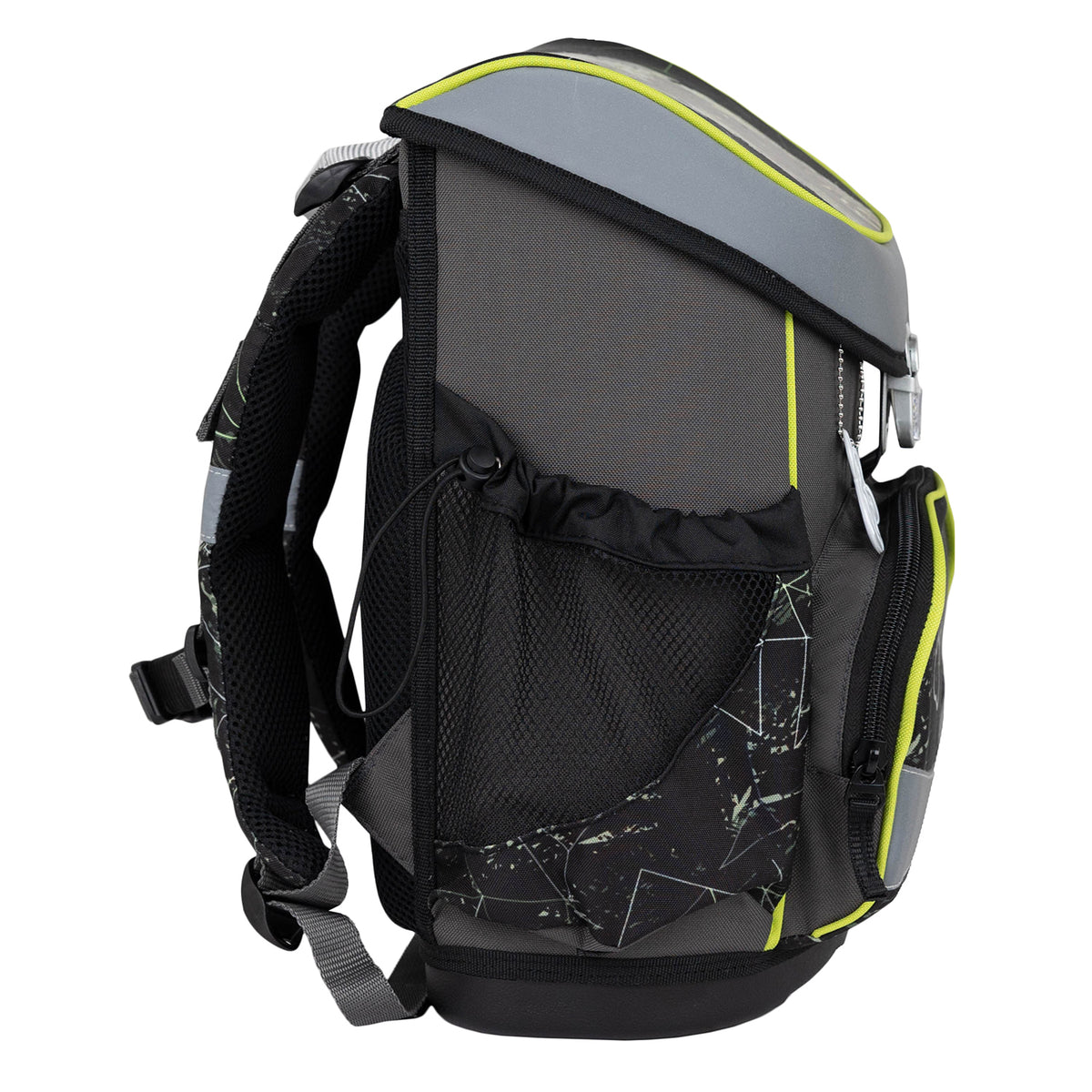 Ergonomic School Bag Set for Boys – Belmil Mini-Fit Black Panther (4 pcs): showing the reflective elements for safety and cool jungle-themed design.