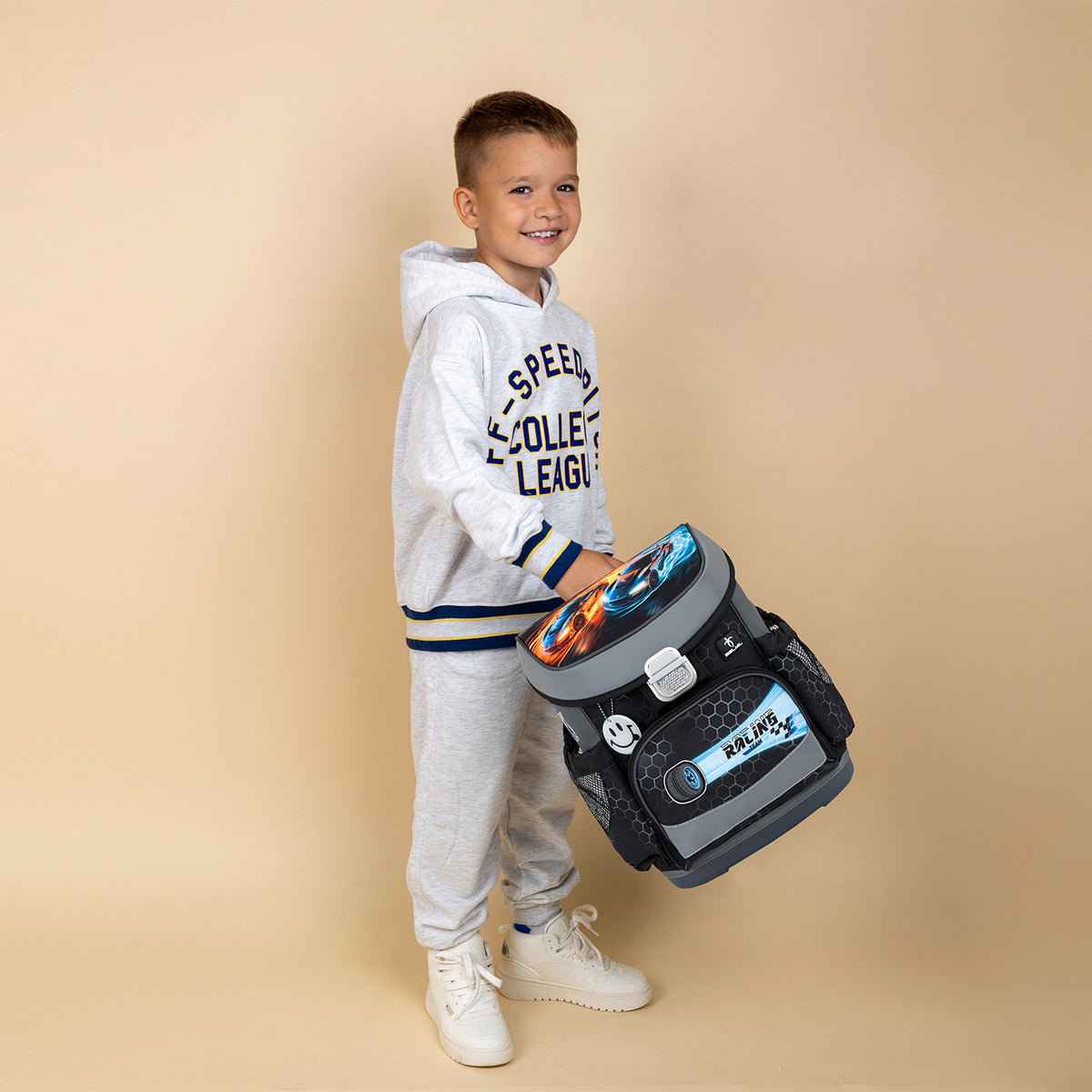 Ergonomic School Bag Set for Boys – Belmil Mini-Fit Race It (4 pcs)