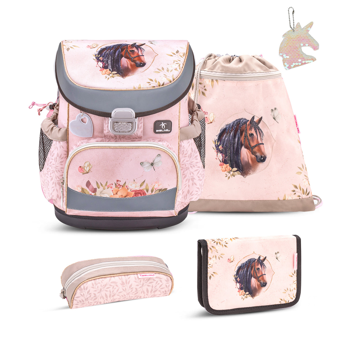 Mini-Fit Horse Chestnut schoolbag set with keychain 5 pcs