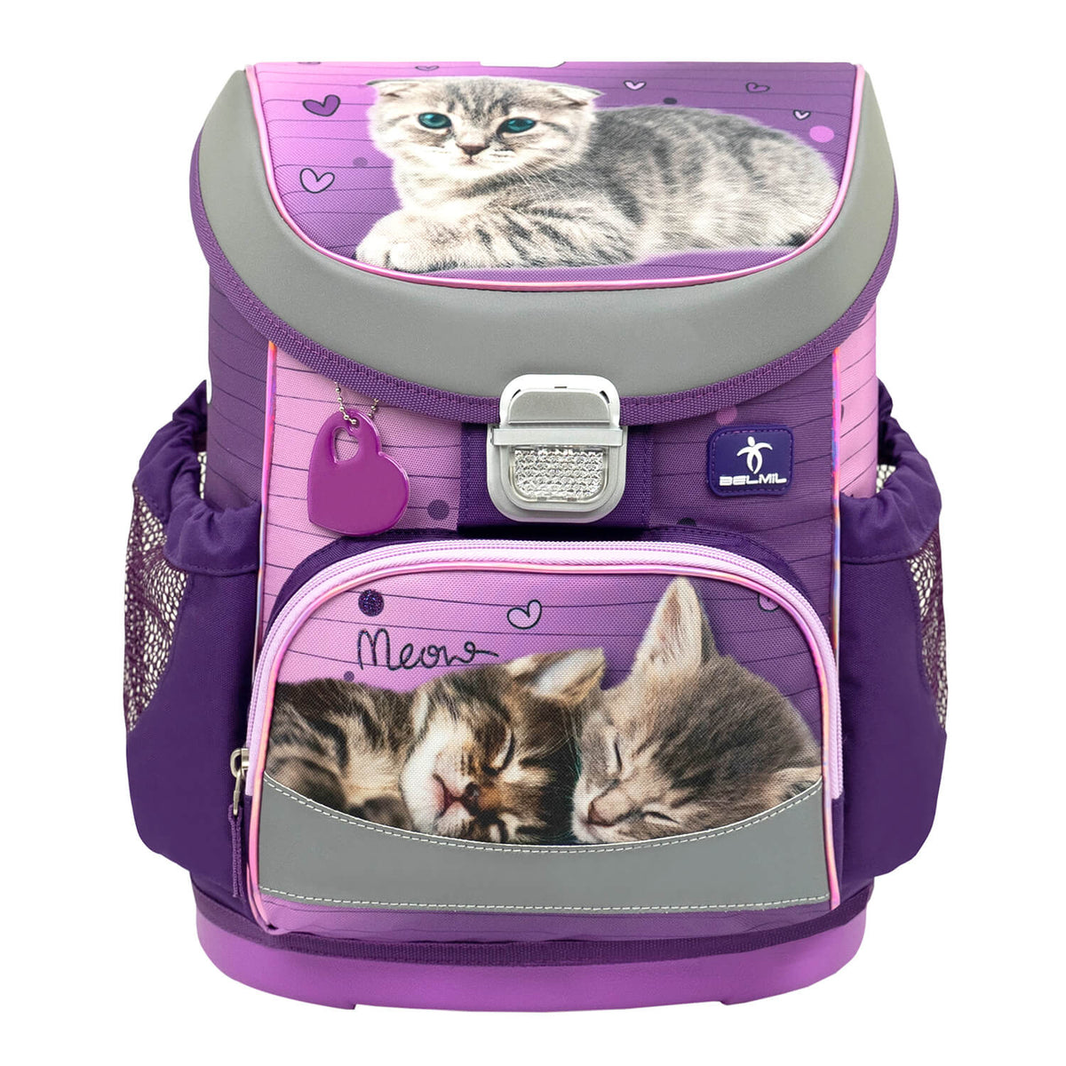 Mini-Fit Little Caty schoolbag set 4 pcs with large compartments designed for A4 materials, ideal for school children.