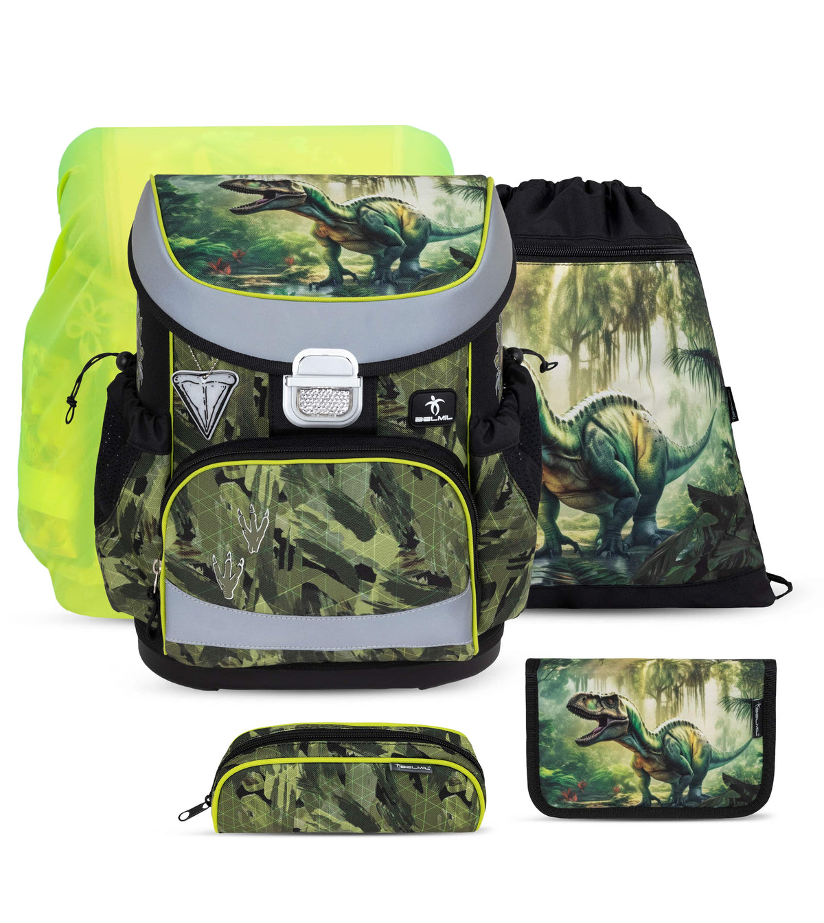 Mini-Fit Lost World Schulranzen-Set mit Regenschutz 5 Stück
