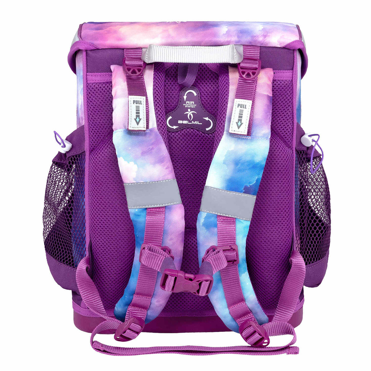Mini-Fit Pegasus schoolbag set 4 pcs featuring side pockets and a timetable holder; an ideal choice in the ergonomic school bag set for girls – Belmil Mini-Fit Pegasus (4 pcs).