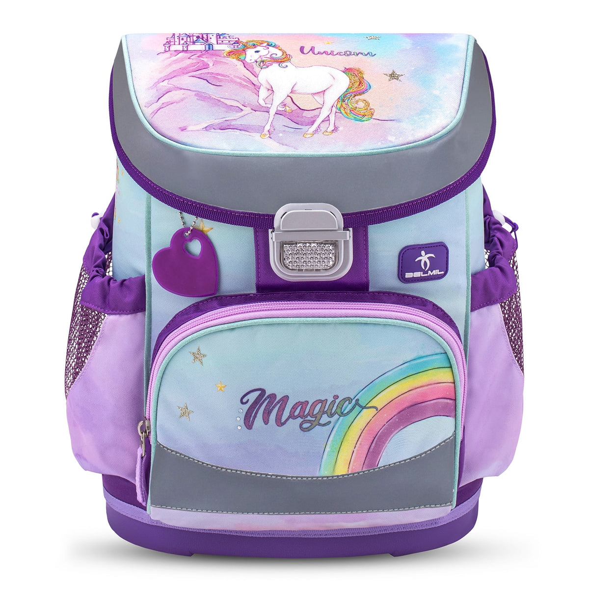 Ergonomic School Bag for Girls - Mini-Fit Rainbow Unicorn Magic