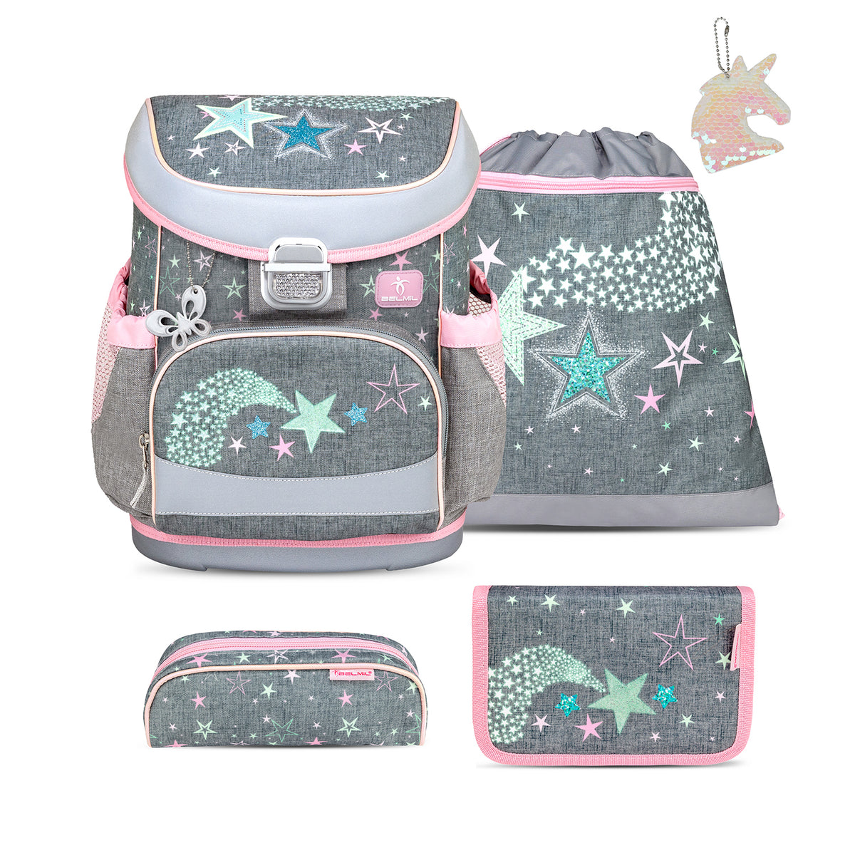 Mini-Fit Shine Bright schoolbag set with keychain 5 pcs