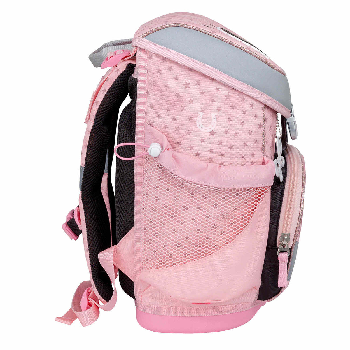 The complete Ergonomic School Bag Set for Girls – Belmil Mini-Fit Star Horses (4 pcs) including bag, gym bag, pencil case, and pencil pouch.