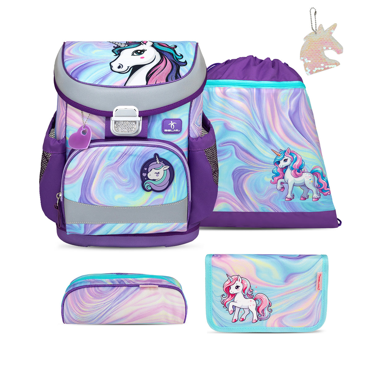 Mini-Fit Unicorn Dream schoolbag set with keychain 5 pcs
