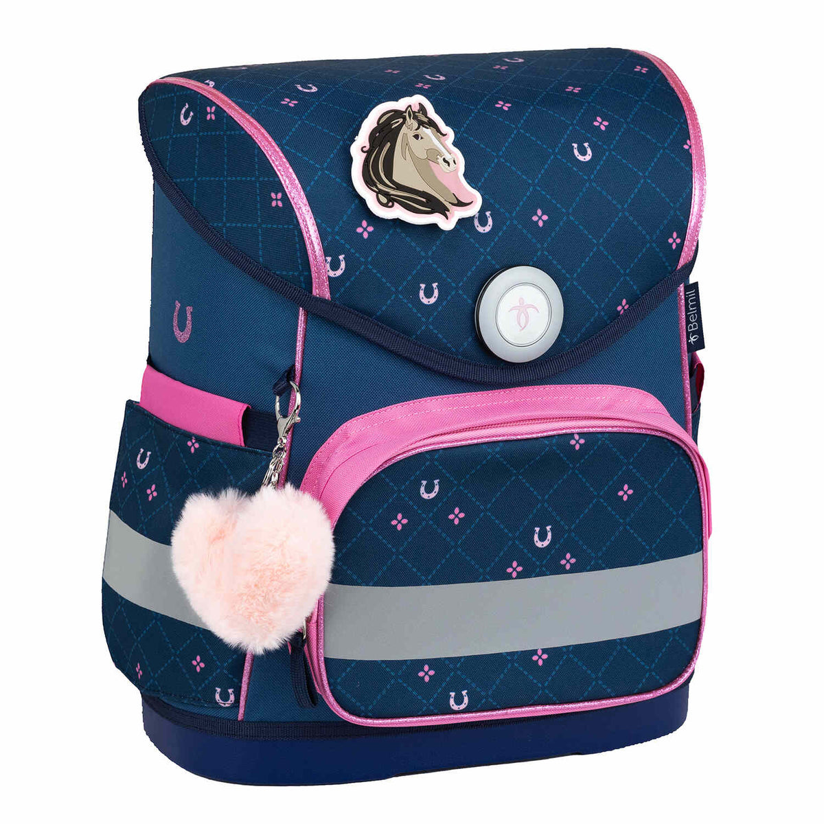 Belmil Compact Meet Your Horses schoolbag set 5 pcs – Ergonomic School Bag Set for Girls, designed for comfort with a breathable back.