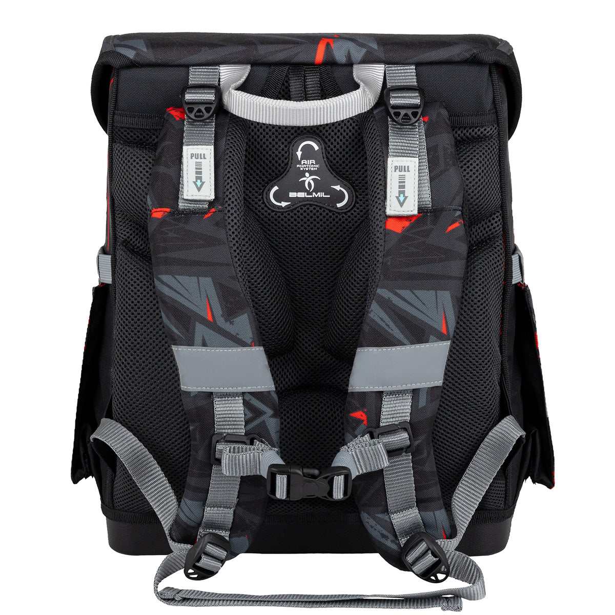 Complete 5-piece set of the Belmil Compact Ergonomic School Bag Set “Drivex” Design + Dinosaur Raincoat for boys.