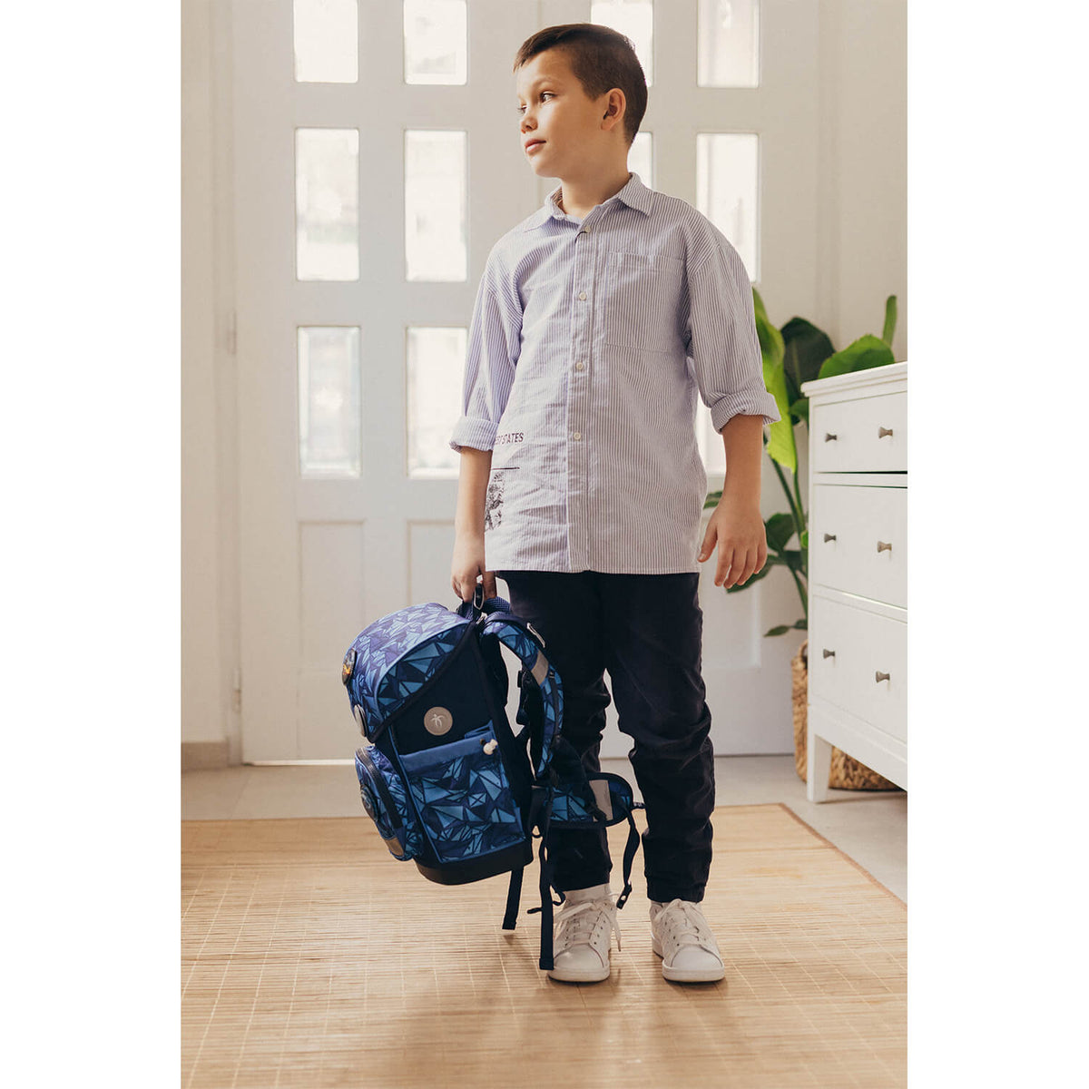 Premium Compact Plus Glacier Blue Schoolbag set 5pcs.