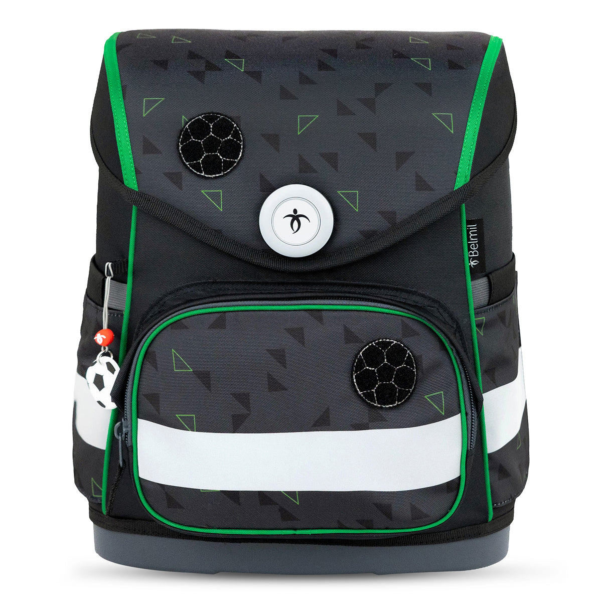 The gym bag included in the Ergonomic School Bag Set for Boys – Belmil Compact Striker X schoolbag set 5 pcs, featuring matching football-themed design.