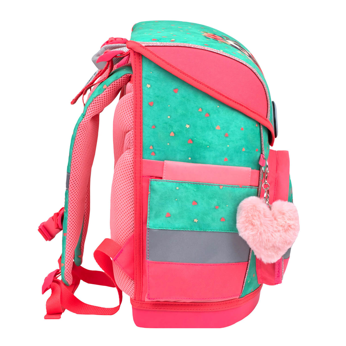Included Unicorn raincoat that expands at the back of the Belmil Compact Ergonomic School Bag Set “Cute Sloth” Design + Unicorn Raincoat – 5-Piece Set for Girls.