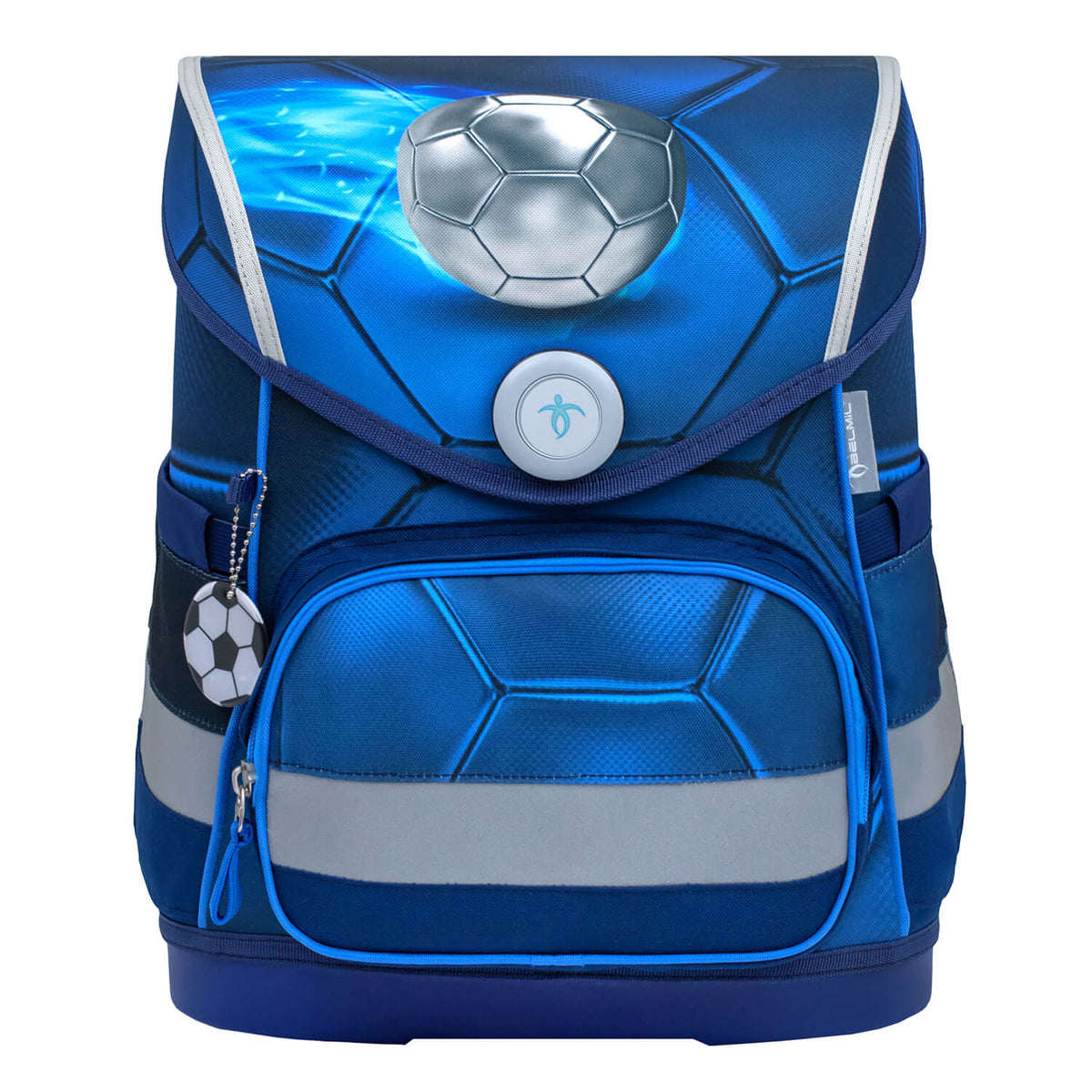 Interior compartments of the Ergonomic School Bag Set for Boys – Belmil Compact Football 4 schoolbag set 4 pcs demonstrating practicality for school use.
