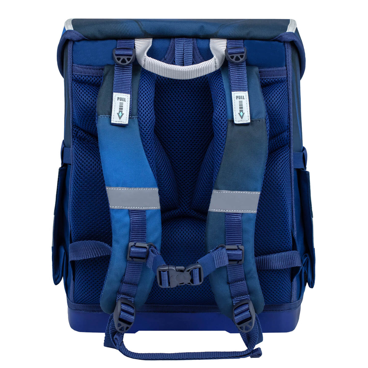 Reflective elements on the Ergonomic School Bag Set for Boys – Belmil Compact Football 4 schoolbag set 4 pcs enhancing visibility in low light.