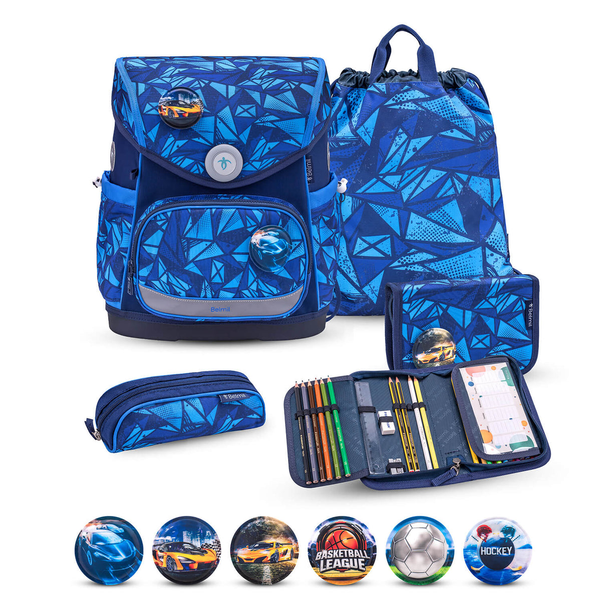 Premium Compact Plus Glacier Blue Schulranzen Set 5tlg.