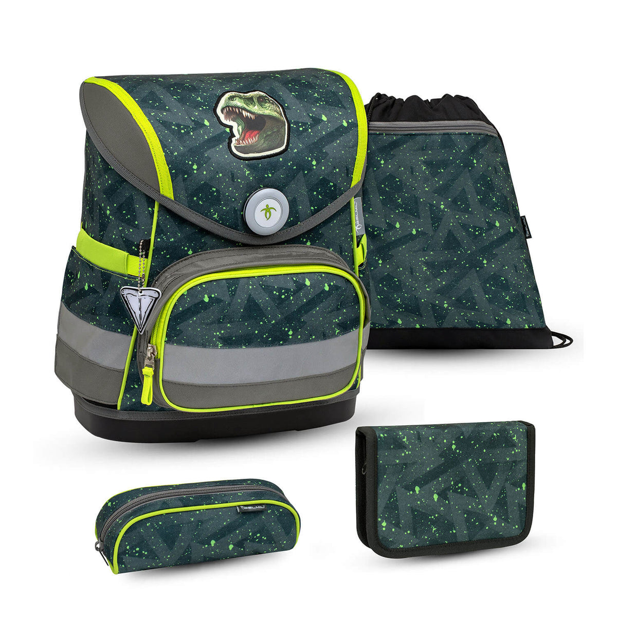 Compact T-rex Roar Schulranzen Set 4 tlg.