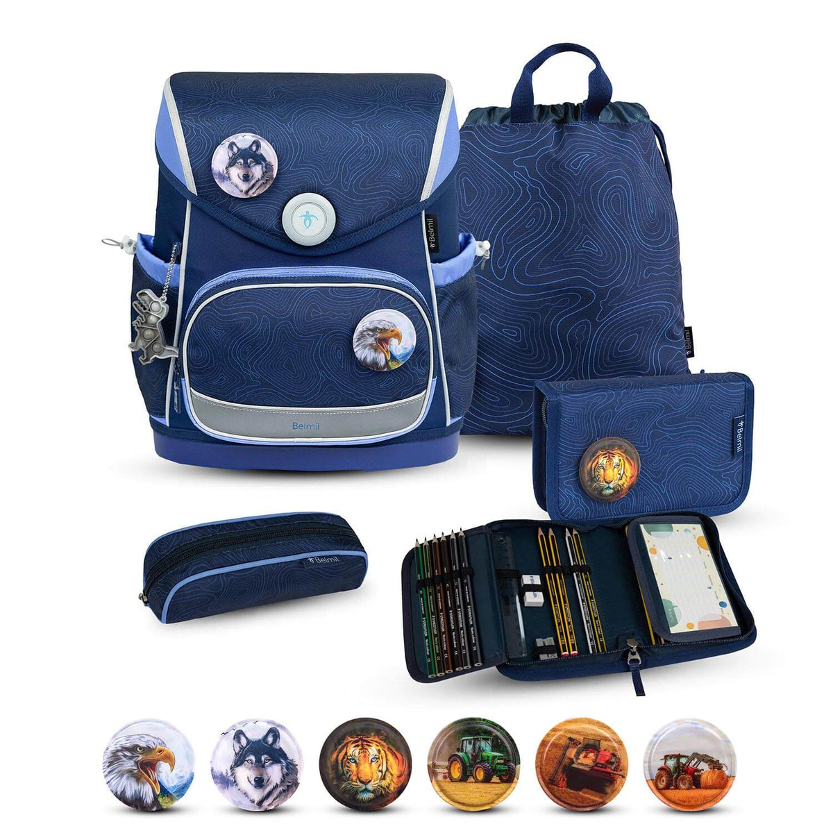 Premium Compact Plus Topographic Schulranzen Set 5tlg.