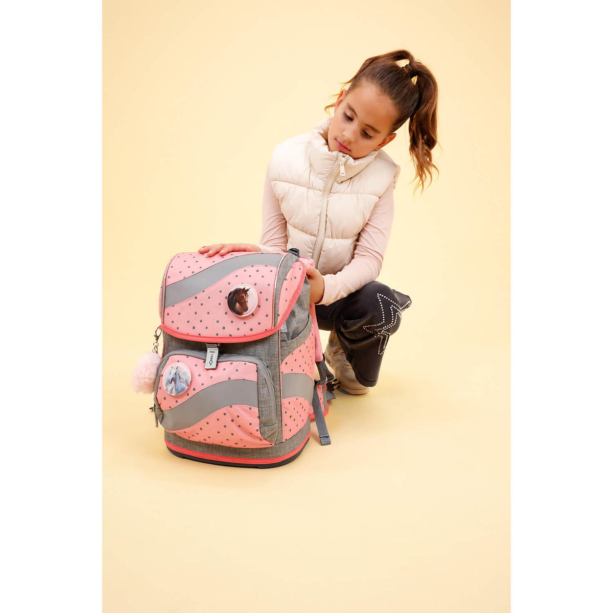 Smarty Pink Dots 2 schoolbag set 5 pcs