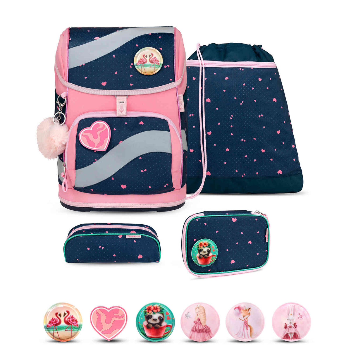Smarty In Love With Hearts Schulranzen Set 5 tlg.