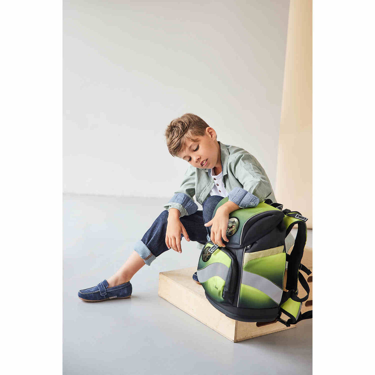 Premium Belmil School Bag Set for Boys – Smarty Plus Black Green schoolbag set 6 pcs