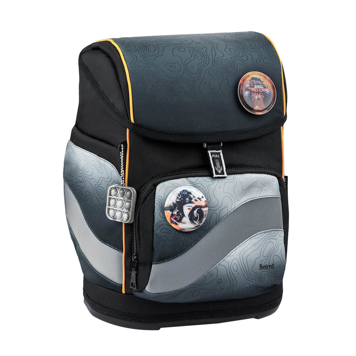 Premium Belmil School Bag Set for Boys – Smarty Plus Black Grey schoolbag set 6 pcs