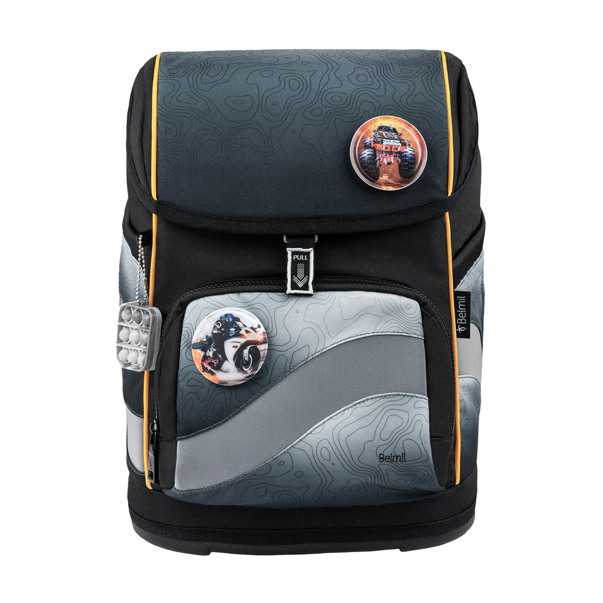 Premium Belmil School Bag Set for Boys – Smarty Plus Black Grey schoolbag set 6 pcs