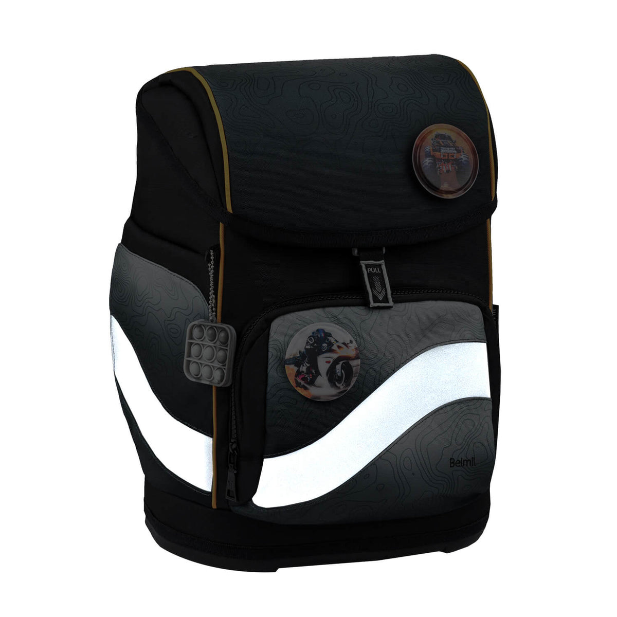 Premium Belmil School Bag Set for Boys – Smarty Plus Black Grey schoolbag set 6 pcs