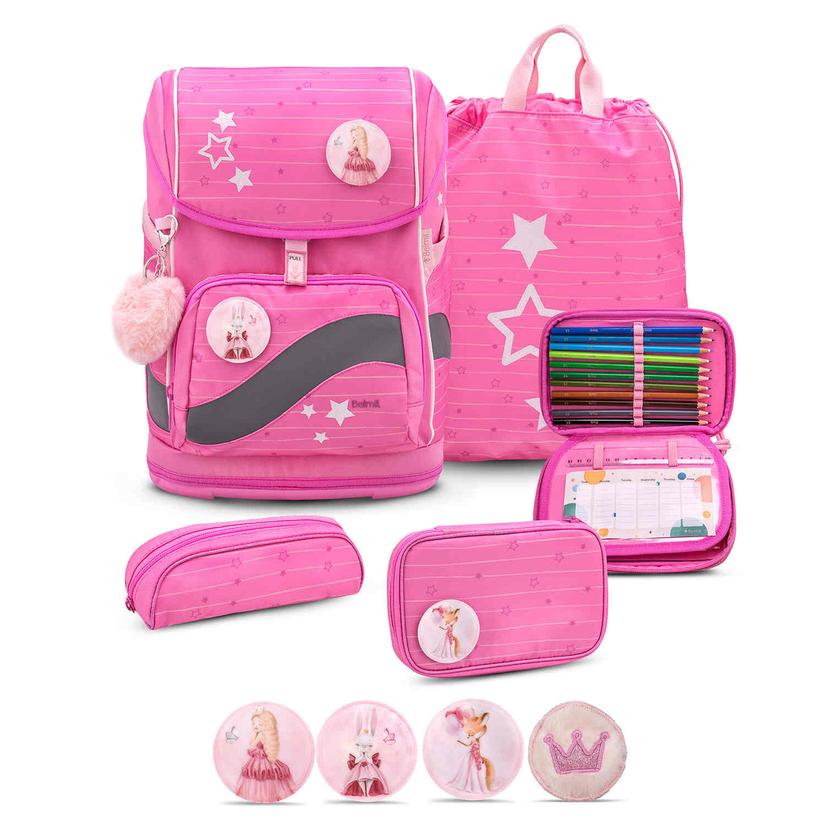 Premium Belmil School Bag Set for Girls – Smarty Plus Candy schoolbag set 6 pcs
