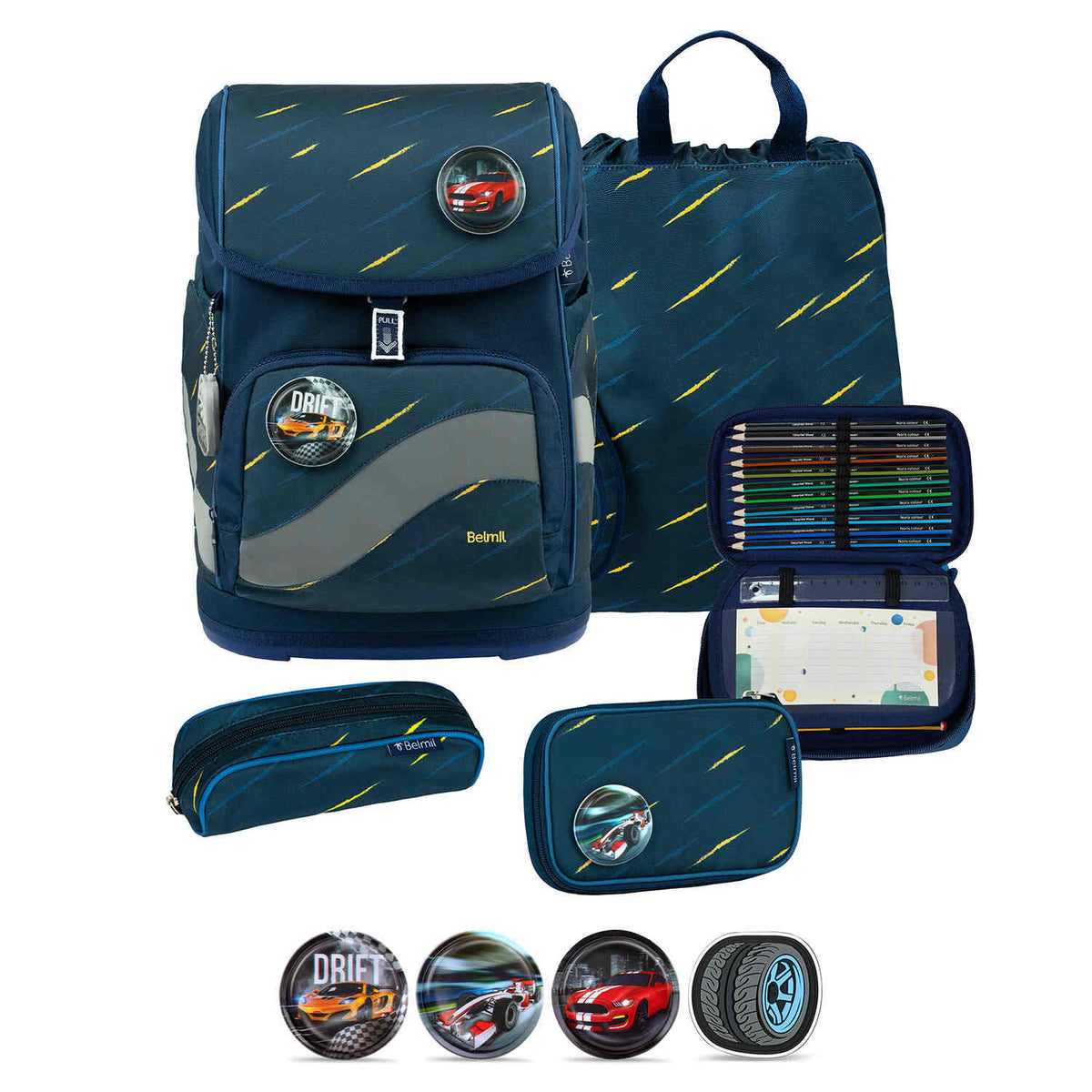 Premium Belmil School Bag Set for Boys – Smarty Plus Orion Blue schoolbag set 6 pcs