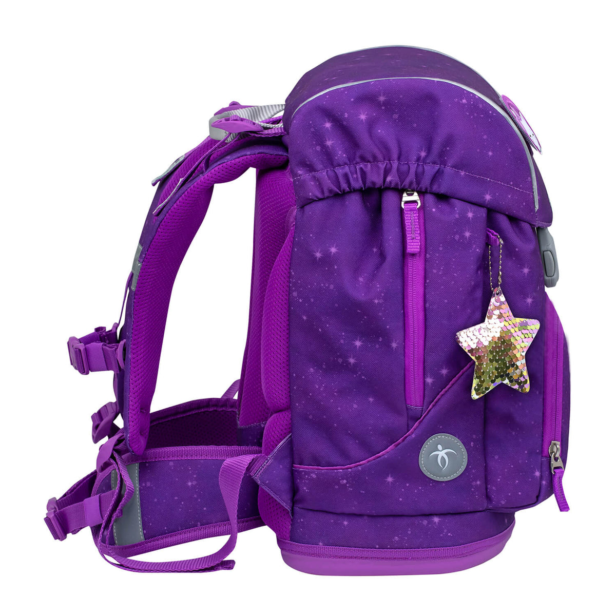 Breathable padded back panel of the Belmil ergonomic school bag, designed for comfortable all-day wear.