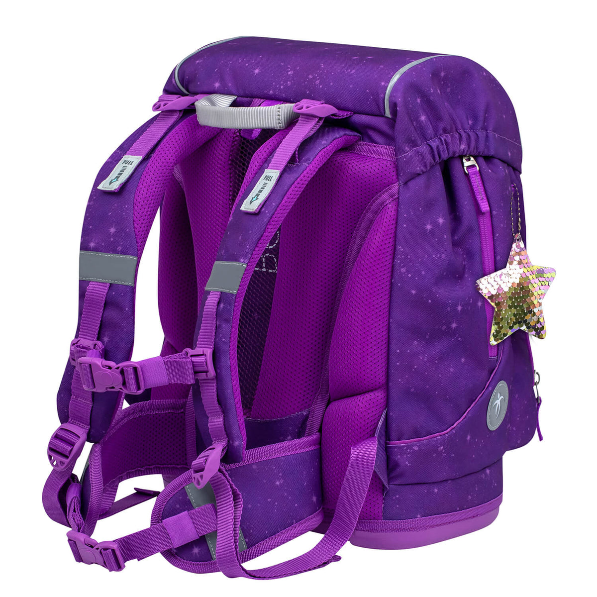 Side pockets on the Belmil Motion Backpack, perfect for carrying a water bottle or umbrella.