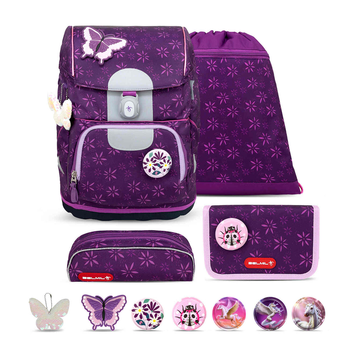 Motion Purple Spring Schulranzen Set 4tlg.