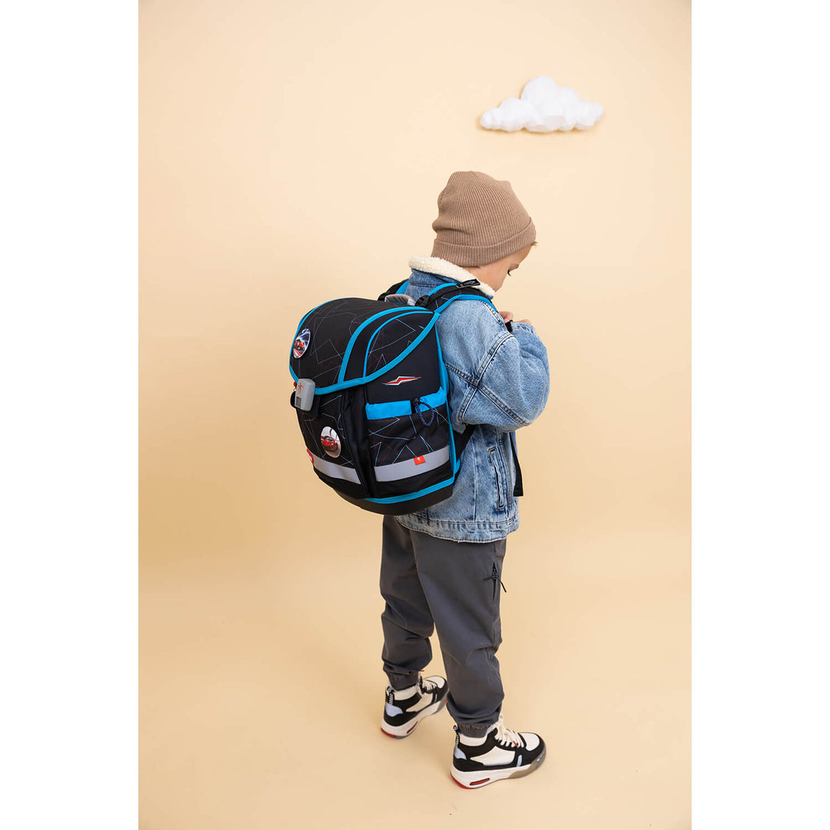 Ergonomic School Bag Set for Boys – Belmil Classy Plus Cars Blue School Bag Set 4 pcs.