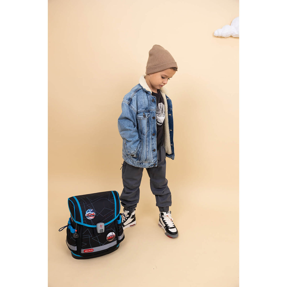 Ergonomic School Bag Set for Boys – Belmil Classy Plus Cars Blue School Bag Set 4 pcs.