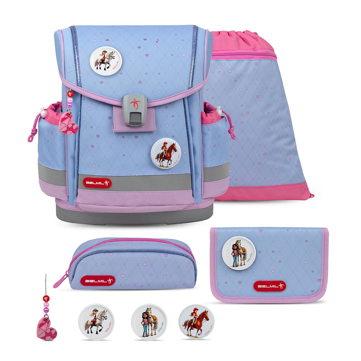Ergonomic School Bag Set for Girls – Belmil Classy Plus Lavender School Bag Set 5 pcs.