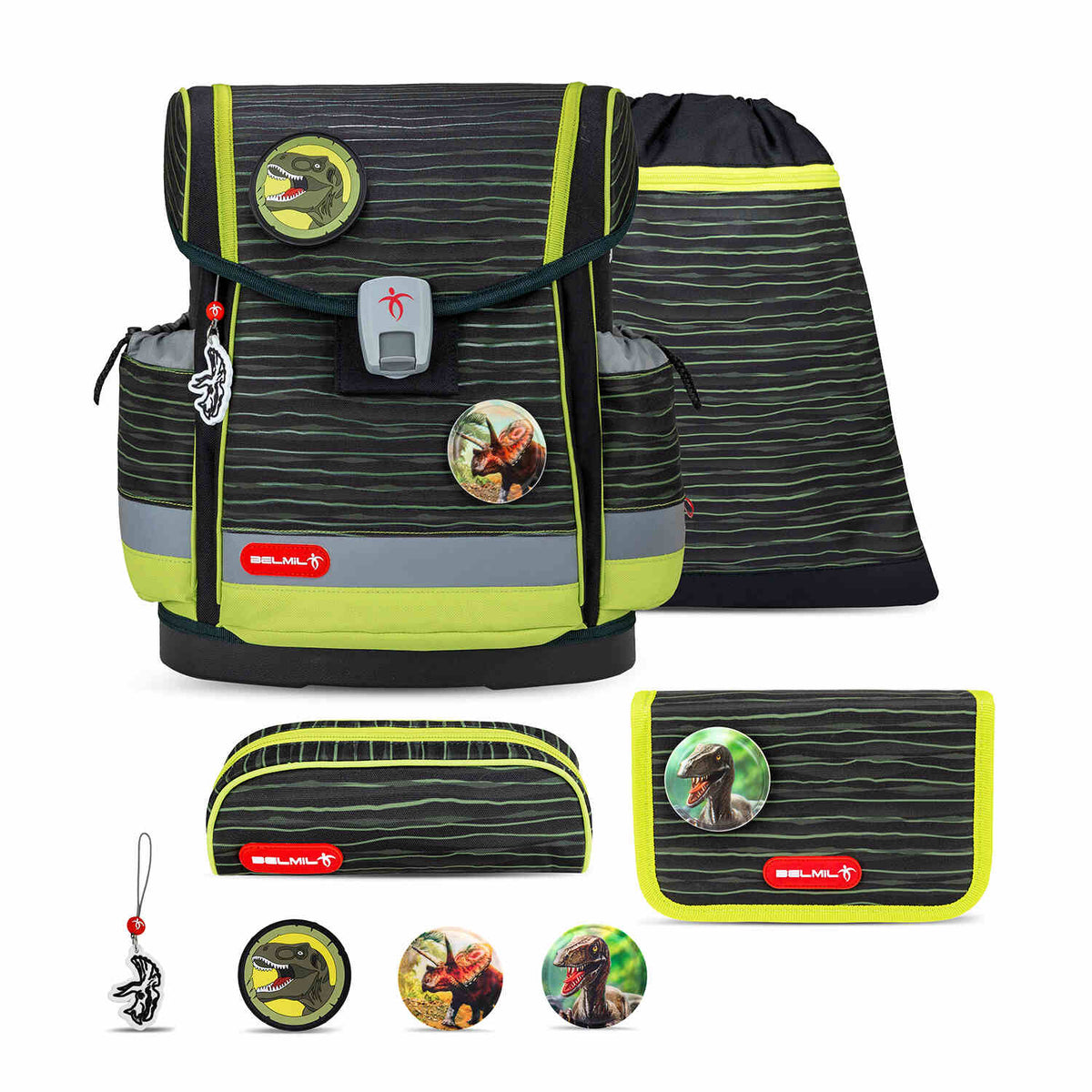 Ergonomic School Bag Set for Boys – Belmil Classy Plus Prehistoric Times School Bag Set 4 pcs.