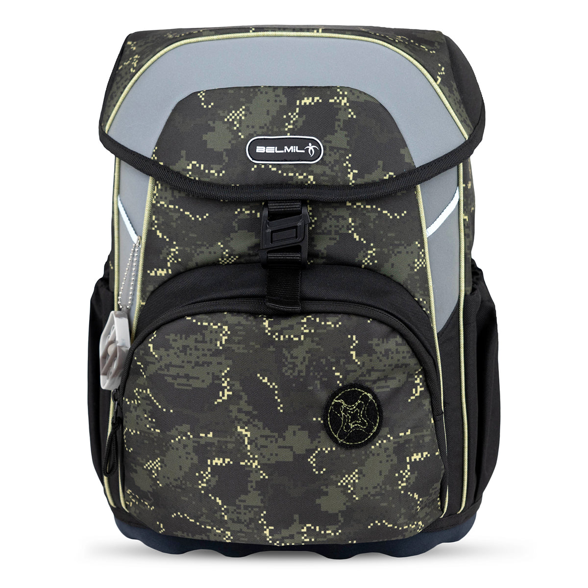 Ergonomic School Bag Set for Boys – Belmil Maxi Night Hunter School Bag Set 5 pcs displayed against a nature backdrop, illustrating its adventurous theme.