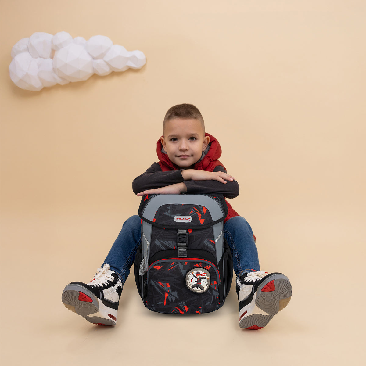 Ergonomic School Bag Set for Boys – Belmil Maxi Ninja School Bag Set 5 pcs.