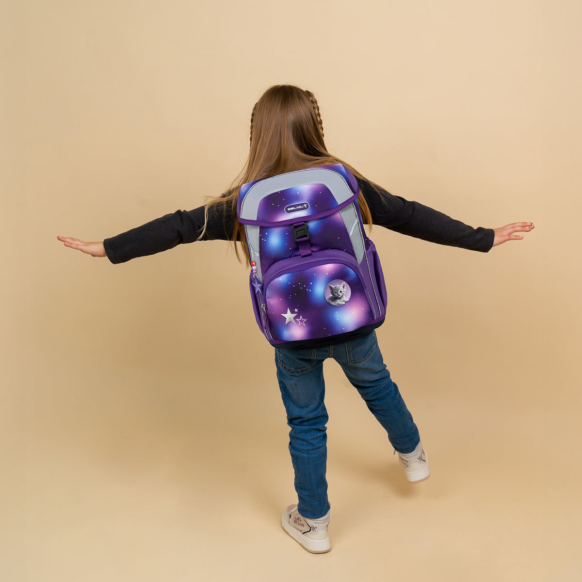 Ergonomische Schulranzen-Set für Mädchen – Belmil Maxi Shining Fairy (5-teilig)